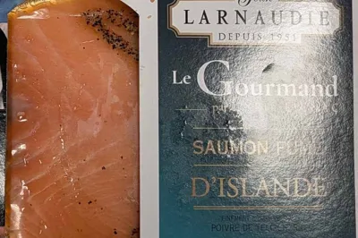Photographie de SAUMON FUME ISLANDE POIVRE TIMUT LE GOURMAND 4 TRANCHES MINI 100G¤SAUMON FUME ISLANDE LE GOURMAND 4 TRANCHES MINI 100G¤
